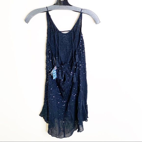 NWT free People just watch me sequin slip halter - Picture 6 of 6